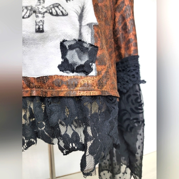 Rock Couture Blondie Leopard & Lace Jacket Upcycled Retro Band Merch - Picture 6 of 16